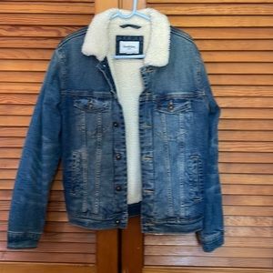 Denim jacket with faux fur lining - Men Size